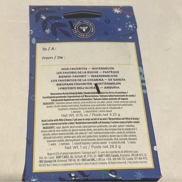 Burt's Bees Watermelon Lip Balm and Body Lotion Hive Favorites New in Gift Box - Picture 3 of 9